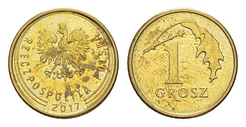 Польша 1 грош 2017 Y 923 сталь плакированная латунью 4625-138
