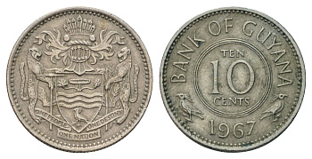 Гайана 10 центов 1967 KM 33 медно-никель 3955-1261