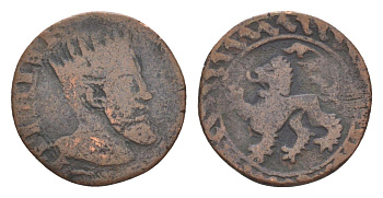 Испанские Нидерланды 2 мит (корте) ND (1546-1550) Карл V (1543-1555) vdCh 2 20.12, HPM 1001, Gelder Hoc 198.4a медь 3711-724