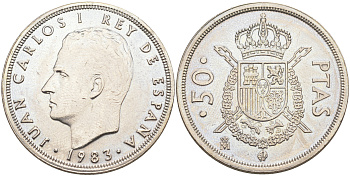 Испания 50 песет 1983 Хуан Карлос I (1975-2014) KM 825 медно-никель 4111-125