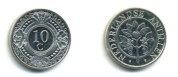 Нидерландские Антилы 10 центов 1993 Беатрикс (1980-2013) KM 34 никелированная сталь 46-1225