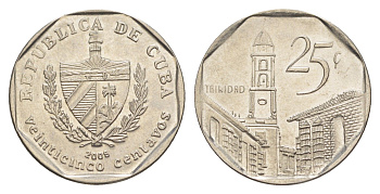 Куба 25 сентаво 2008 площадь в Тринидаде KM 577.2 сталь плакированная никелем 4646-432