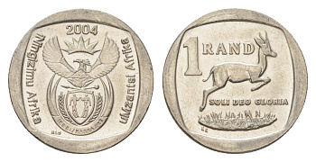 ЮАР 1 ранд 2004 KM 333 медь плакированная никелем 4627-425