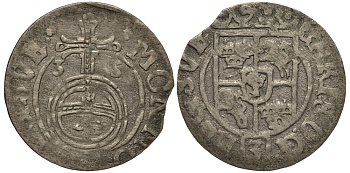 Польша, Эльблонг 1/24 талера (полторак) 1635 Кристина, Шведская оккупация, вес 0,88 гр. KM 43 серебро 1516-1223