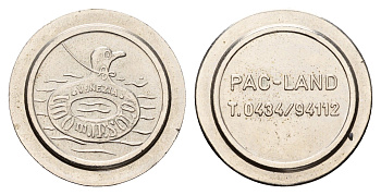 Италия, Лидо-ди-Йезоло, Венеция жетон для равлечений Sale Giochi утка, диаметр 24 мм, вес 5,5 гр нержавеющая сталь 4670-853