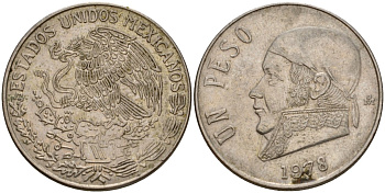 Мексика 1 песо 1978 Хосе Мария Морелос KM 460 медно-никель 4599-1224