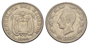 Эквадор 1 сукре 1946 KM 78.2 никель 4641-636