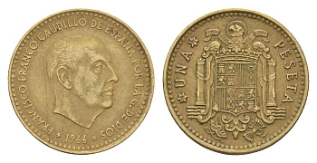 Испания 1 песета 1966 (71) Франсиско Франко (1939-1975) KM 796 алюминиевая бронза 4669-1219