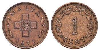 Мальта 1 цент 1972 KM 8 бронза 4688-953