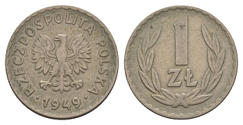Польша 1 злотый 1949 Y 45 медно-никель 4646-1027