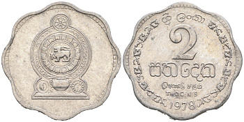 Шри-Ланка 2 цента 1978 KM 138 алюминий 177-1429
