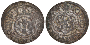 Ливония, шведская оккупация солид (шиллинг) 1654 Кристина KM 2 серебро 1527-932