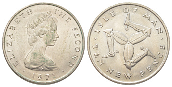 Остров Мэн 10 пенсов 1971 KM 23 медно-никель aUNC 4624-347