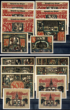 Гросбрайтенбах (Тюрингия) набор из 8 нотгельдов 1921 7556-72-3-1