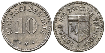 Тайльфинген (Вюртемберг) 10 пфеннингов 1918 Funck?530.3A, Men05 24756.4, Men18 30971.4 железо 4169-1164