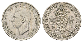 Великобритания 2 шиллинга (флорин) 1948 Георг VI (1936-1952) KM 865, Spink 4102 медно-никель 4663-247