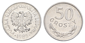 Польша 50 грошей 1985 Y 48.1 алюминий UNC 3459-637