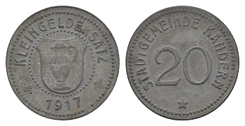 Кандерн 20 пфеннигов 1917 Funck 232.3, Men18 15856.3 цинк 1518-122