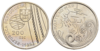 Португалия 200 эскудо 1999 Смерть в море KM 716 медно-никель UNC 1101-3-34