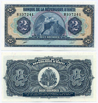 ГАИТИ 2 ГУРДА 1990 БУКЛЕТ Pick 254а бумага UNC (ПРЕСС) 7150-3