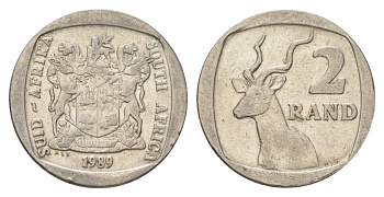 ЮАР 2 ранда 1989 KM 139 медь плакированная никелем 4626-951