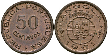 Ангола 50 сентаво 1961 KM 75 бронза 4132-1236