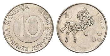 Словения 10 толаров 2005 KM 41 медно-никель 4571-432