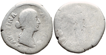 Римская Империя денарий 161-175 Фаустина Младшая, жена Марка Аврелия fine серебро 00-000-00