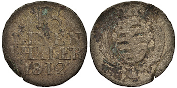 Саксония 1/48 талера 1812 KM 1048, Jaeger 6, AKS 46 серебро 413-5841