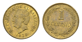 Сальвадор 1 сентаво 1976 KM 135.2 латунь UNC 4674-959