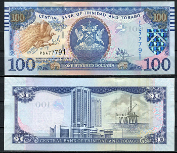Тринидад и Тобаго 100 долларов 2006 Pick 51 c бумага UNC (пресс) 451-475-1