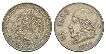 Мексика 1 песо 1971 Хосе Мария Морелос KM 460 медно-никель 4646-331