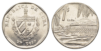 Куба 1 песо 2007 KM 579.2 сталь плакированная никелем UNC 4637-1125