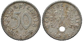 Германия 50 рейхспфеннигов 1941 A KM 96, J. 372 алюминий 413-822