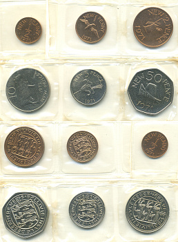 ГЕРНСИ НАБОР ИЗ 6 МОНЕТ 1971 ДЕСЯТИЧНЫЙ НАБОР В ОРИГИНАЛЬНОЙ УПАКОВКЕ, ЗАПАЙКА PROOF 3-6-3-67