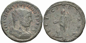 Римская Империя аврелианиан 276 Флориан FELICITAS AVG Сисция Very fine RIC 61 бронза 1073-17-54