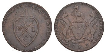 Великобритания, Ланкашир, Манчестер 1/2 пенни 1793 токен Dalton & Hamer 129 медь 1526-735