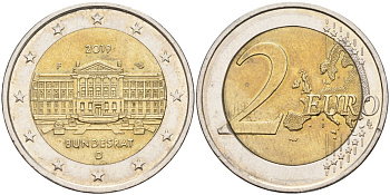 ФРГ 2 евро 2019 D, Бундесрат UC 100 биметалл 4132-1112