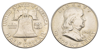 США 1/2 доллара (50 центов) 1948 D KM 199 серебро 272-644