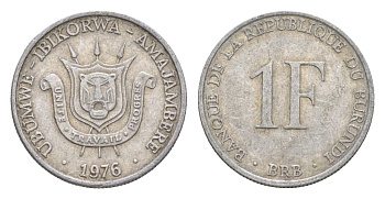Бурунди 1 франк 1976 KM 19 алюминий 4649-424