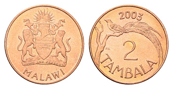 Малави 2 тамбалы 2003 KM 34a сталь плакированная медью UNC 4588-956