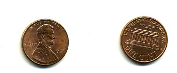 США 1 ЦЕНТ 1996 ЛИНКОЛЬН KM 201b цинк плакированный медью 26-527