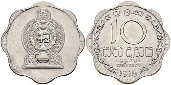 Шри-Ланка 10 центов 1978 KM 140а алюминий UNC 4563-1042
