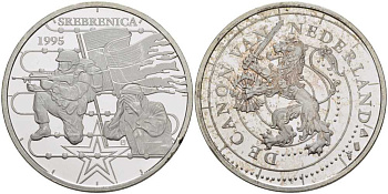 НИДЕРЛАНДЫ МЕДАЛЬ СЕРИИ ИСТОРИЯ НИДЕРЛАНДОВ, РЕЗНЯ В СРЕБРЕНИЦЕ (ГРАЖДАНСКАЯ ВОЙНА В ЮГОСЛАВИИ 1991-1995 ГОДОВ), ГЕНОЦИД В СРЕБРЕНИЦЕ, ДИАМЕТР 30 ММ., ВЕС 9,43 ГР. медно-никель 1076-6-41