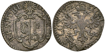 Женева, Швейцария 9 денье 1775 KM 78 биллон 1528-232