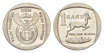ЮАР 1 ранд 2004 KM 333 медь плакированная никелем 4627-422