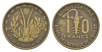 Западная Африка (BCEAO) 10 франков 1959 KM 1 медь алюминий 4175-1035