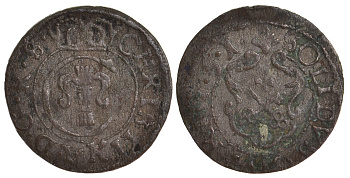 Ливония, Рига, шведская оккупация солид (шиллинг) 1651 Кристина (1634-1654) KM 21 серебро 1527-933