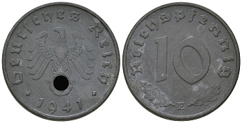Германия 10 рейхспфеннигов 1941 E KM 101, J. 371 цинк    4656-112