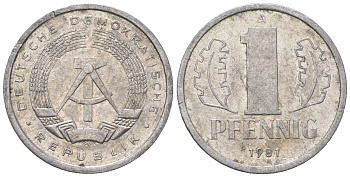 ГДР 1 пфенниг 1981 А KM 8.2 алюминий 4623-425